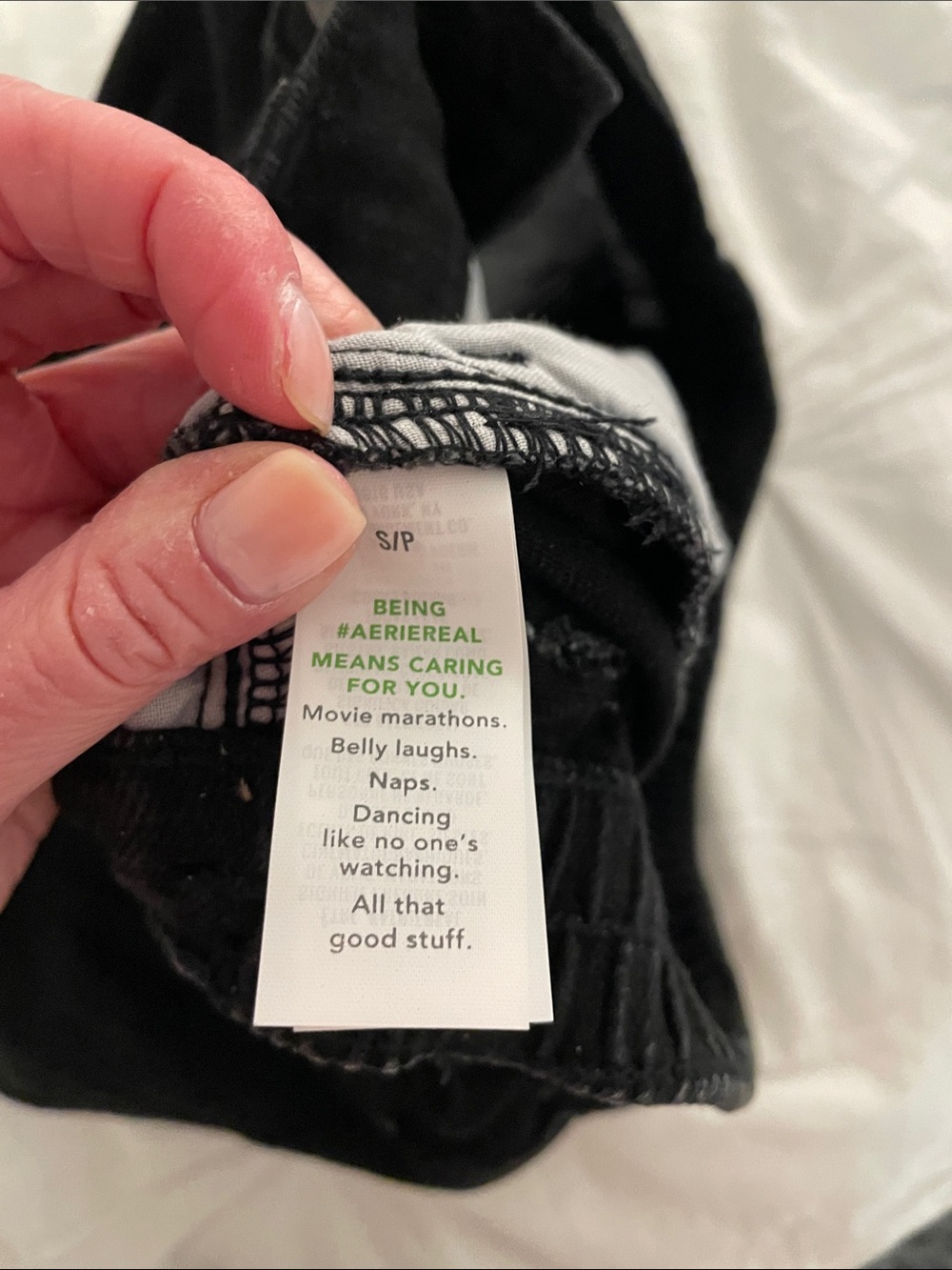 Aerie Black Denim Frayed Hem Women's Shorts - Picture 5 of 5